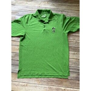 Under Armour Golf Polo Disney Mickey Mouse Men Small Green Heatgear Loose